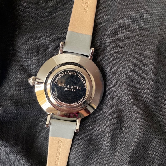 Lola Rose Snowflake Agate Harmony Watch Genuine Leather Strap - Picture 4 of 8